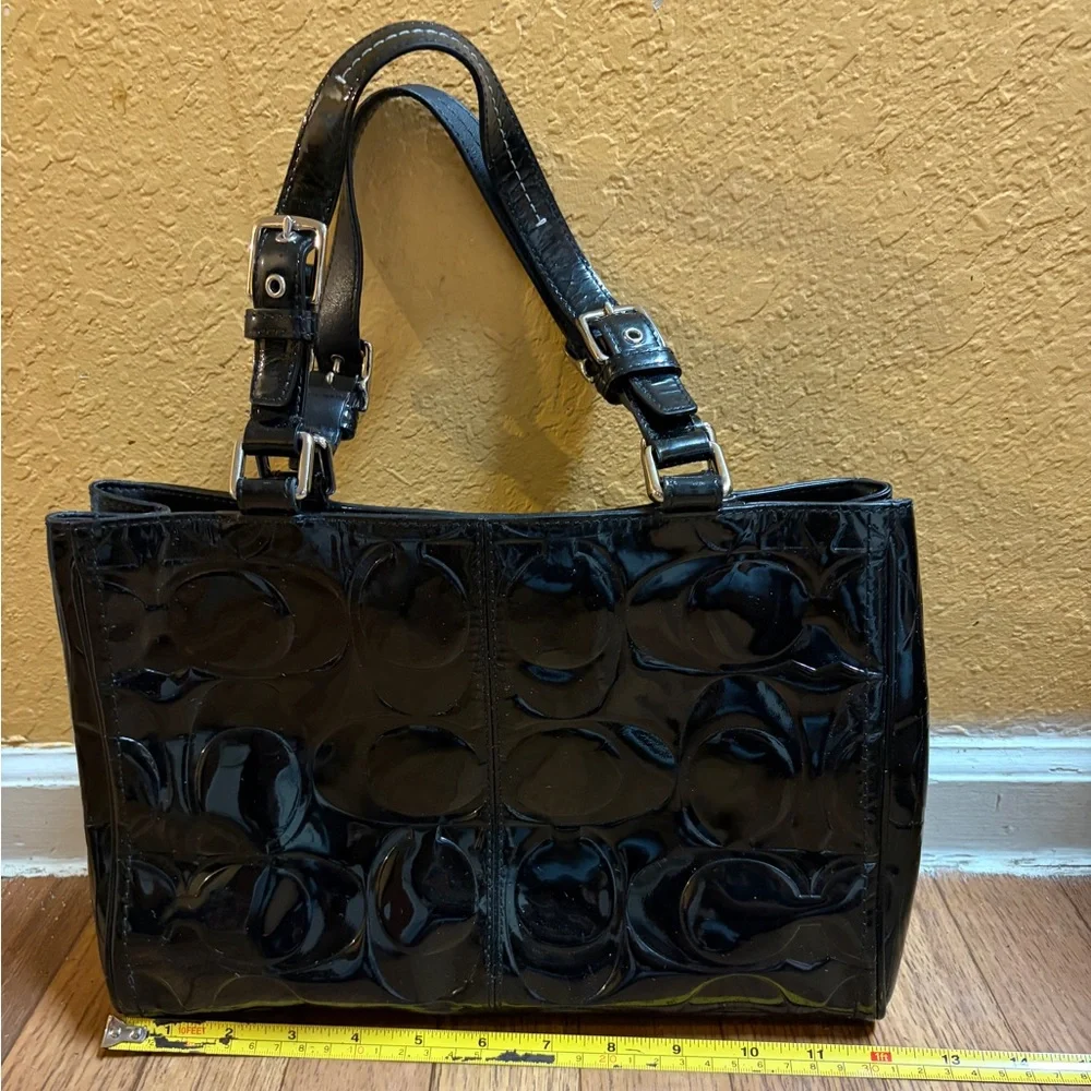 Coach Black Patent Leather Shoulder Bag